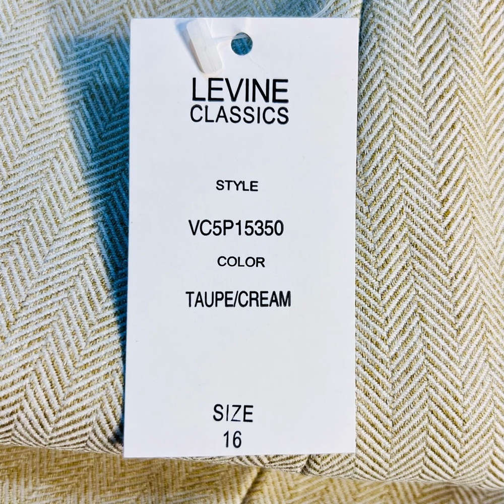 NWT 2 piece suit Levine Classics herringbone taupe - Picture 6 of 11